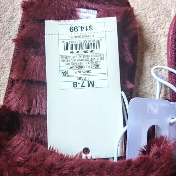Stars Above Women Slippers Night Burgundy Sz 7/8 - Picture 3 of 6